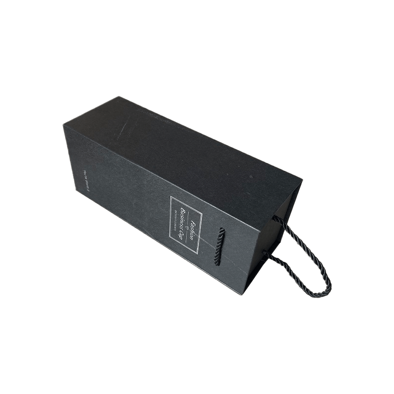 Luxe aangepaste logo wijndozen geschenk zwarte kartonnen geschenkdoos wijnfles geschenkdozen verpakking