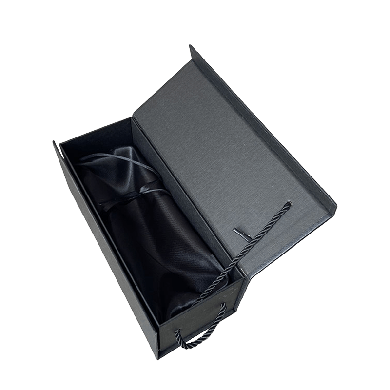 Luxe aangepaste logo wijndozen geschenk zwarte kartonnen geschenkdoos wijnfles geschenkdozen verpakking