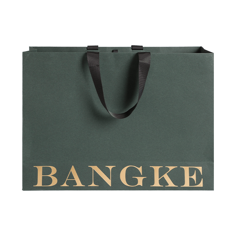Aangepaste donkergroene hete stempelen geschenkzak merk winkelen papieren zak met uw 0wn-logo