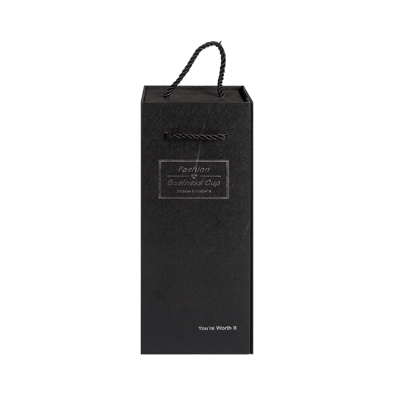 Luxe aangepaste logo wijndozen geschenk zwarte kartonnen geschenkdoos wijnfles geschenkdozen verpakking