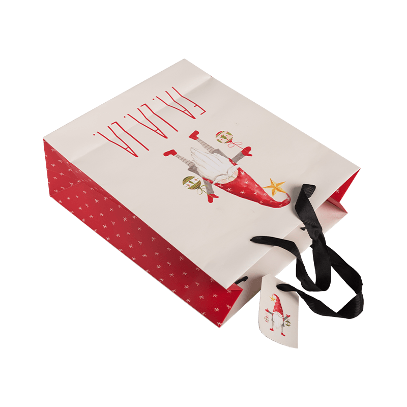 Fabriek groothandel aangepaste kerst papieren zak luxe geschenktas boodschappentas met logo en patroon