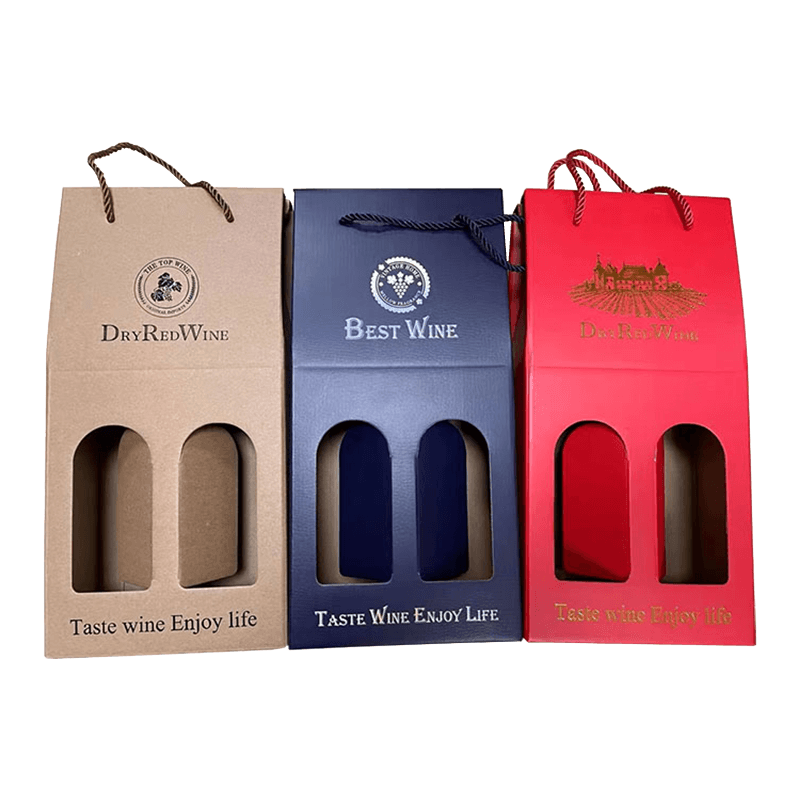 Aangepast logo Hoge kwaliteit wijngeschenkdoos Luxe kartonnen wijngeschenkdoos Wijnpapierdoos