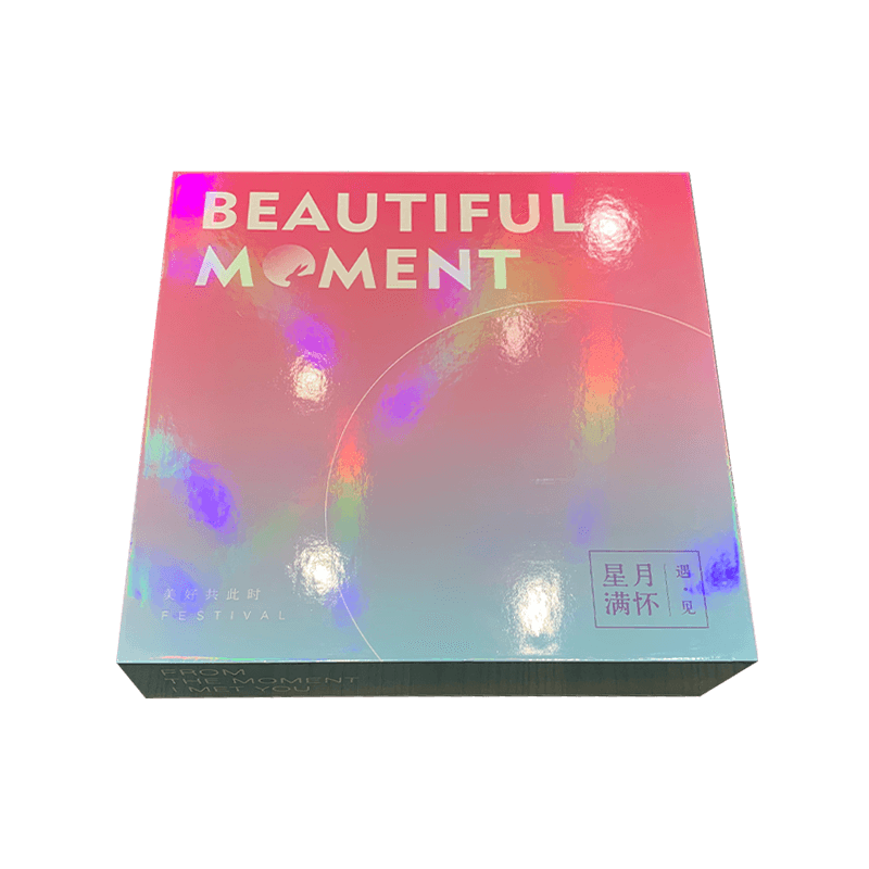 Groothandel op maat gemaakte luxe Mooncake Box roze kleding verpakking Glitter geschenkdoos